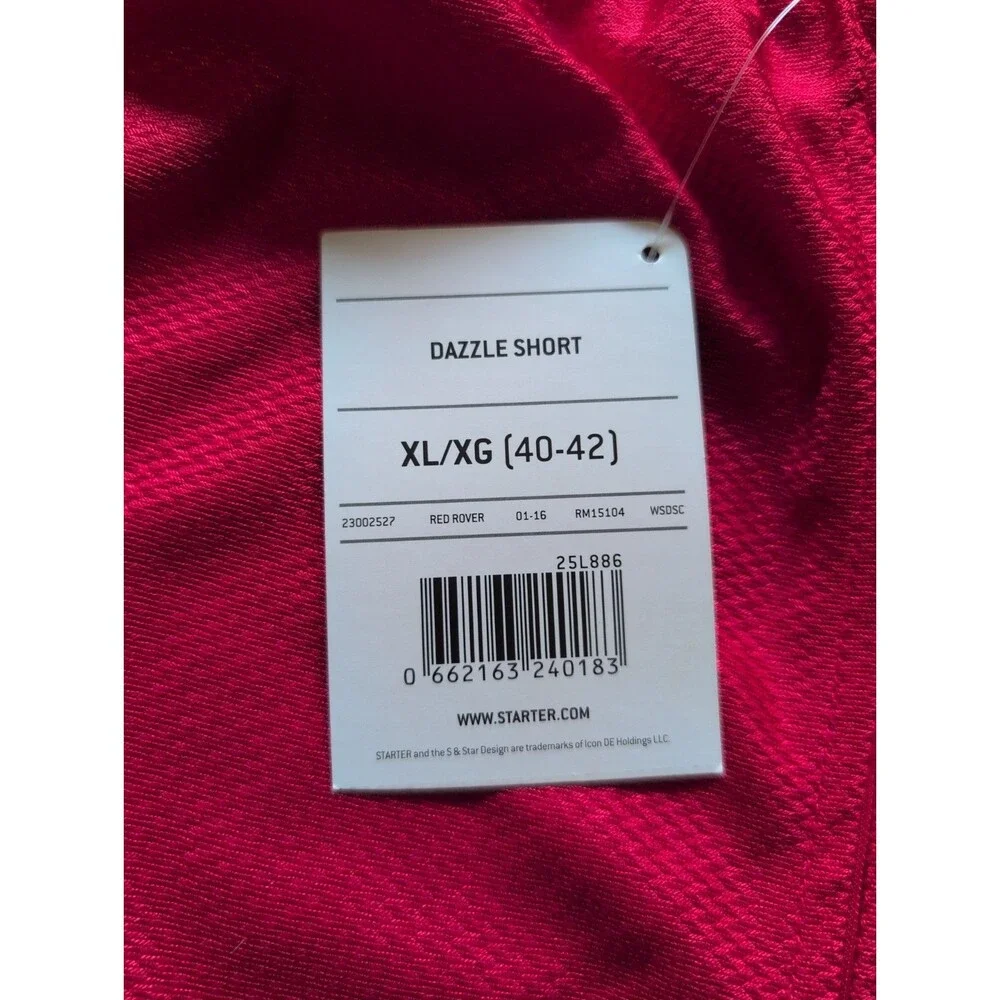 NWT Starter Dri-FIT Dazzle Men's Red Mesh Athletic Shorts Size XL Drawstring
